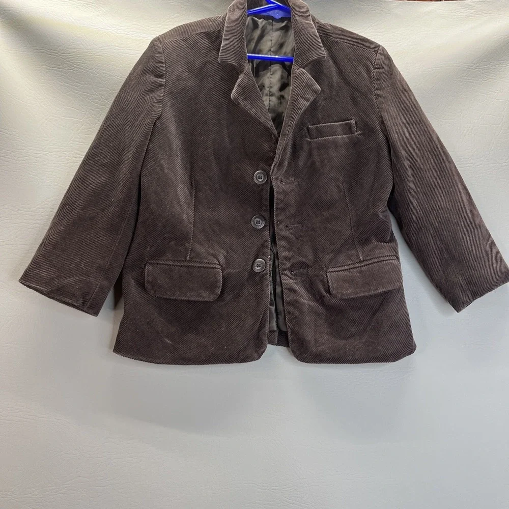 Kenneth Cole Reaction Brown Corduroy Lined Jacket Boys 4T Full Zip Pockets